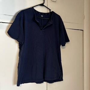 Navy Gap Button Tee